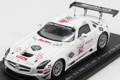 Spark-model Mercedes benz Sls Amg Gt3 Team Fortec Motorsport N 62 24h Spa 2013 O.webb - K.wendlinger - A.brundle 1:43 Bílá