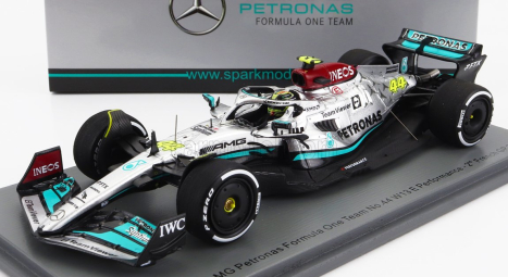 Spark-model Mercedes gp F1 W13e Team Mercedes-amg Petronas F1 N 44 2nd France Gp 2022 Lewis Hamilton 1:43 Stříbrná Zelená