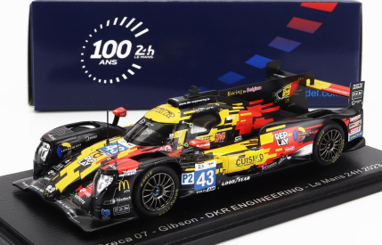 Spark-model Oreca 07 Gibson Gk428 4.2l V8 Team Dkr Engineering N 43 24h Le Mans 2023 M.martin - T.van Rompuy - U.de Wild 1:43 Žlutá Červená Bílá Černá