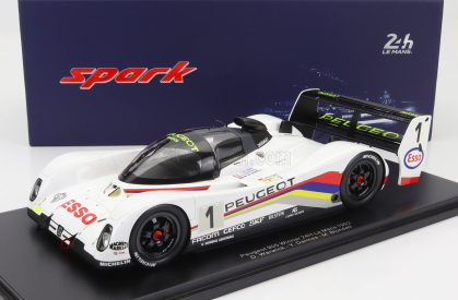Spark-model Peugeot 905 Evo1bis Sa35 3.5l V10 Team Peugeot Talbot Sport N 1 Winner 24h Le Mans 1992 D.warwick - Y.dalmas - M.blundell - Con Vetrina - With Showcase 1:18 Bílá