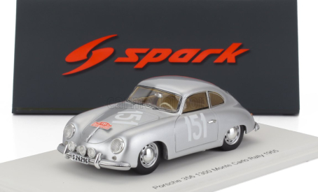 Spark-model Porsche 356 Coupe N 151 Rally Montecarlo 1955 Carsten Johansson - Gunnar Jensen 1:43 Silver