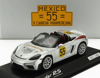 Spark-model Porsche 718 (982) Spider Rs N 55 Rally Panamericana Livery 2024 1:43 Silver