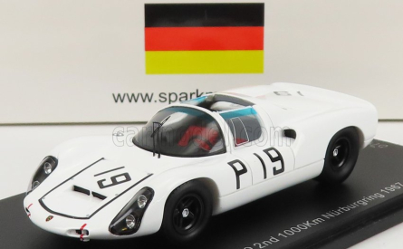 Spark-model Porsche 910 N 19 2nd 1000km Nurburgring 1967 P.hawkins - G.koch 1:43 Bílá