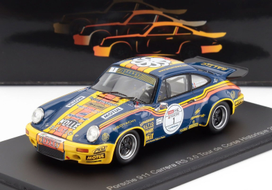 Spark-model Porsche 911 3.0 Coupe N 1 Rally Tour De Corse Historique 2024 Alain Oreille - Sylvie Oreille 1:43 Modrá Žlutá