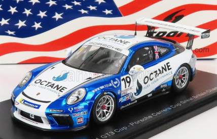 Spark-model Porsche 911 991-2 Gt3 Cup N 19 Porsche Carrera Cup Great Britain Champion 2020 H.king 1:43 Světle Modrá Bílá