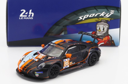 Spark-model Porsche 911 991-2 Rsr-19 4.2l Team Gr Racing N 86 3rd Lmgte Class 24h Le Mans 2023 B.barker - R.pera - M.wainwright 1:64 Oranžová Světle Modrá Černá