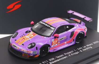 Spark-model Porsche 911 991-2 Rsr 4.0l Team Project-1 N 57 24h Le Mans 2020 J.bleekemolen - F.fraga - B.keating 1:87 Fialově Oranžová