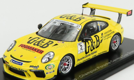 Spark-model Porsche 911 991 Gt3 Cup N 2 Champion Porsche Carrera Cup Scandinavie 2018 L.sundahl 1:43 Žlutá