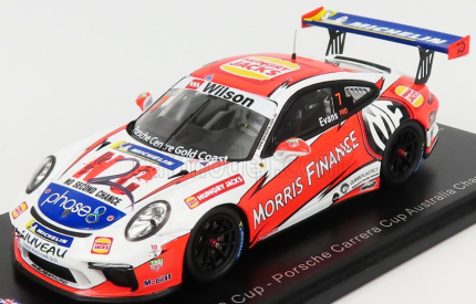 Spark-model Porsche 911 991 Gt3 N 7 Porsche Carrera Cup Australian Champion 2018 J.evans 1:43 Bílá Oranžová