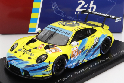 Spark-model Porsche 911 991 Rsr-19 4.2l Team Dempsey Proton Racing N 88 24h Le Mans 2022 F.poordad - M.root - J.heylen 1:43 Žlutá Světle Modrá