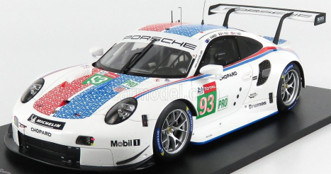 Spark-model Porsche 911 991 Rsr 4.0- Flat-6 Team Porsche Gt N 93 24h Le Mans 2019 N.tandy - E.bamber - P.pilet 1:18 Bílá