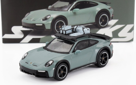 Spark-model Porsche 911 992 Dakar 3.0 Coupe With Pack Roof Accessories 2023 1:64 Zelený Odstín