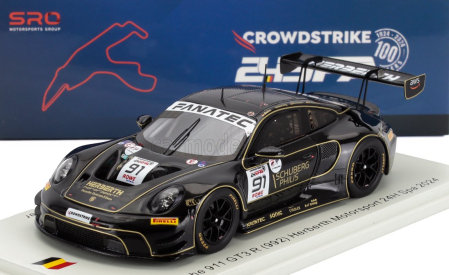 Spark-model Porsche 911 992 Gt3 R 4.2l Team Herbert Motorsport N 91 24h Spa 2024 Ralf Bohn - Robert Renauer - Morris Schuring - Alfred Renauer 1:43 Black