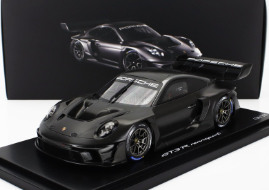Spark-model Porsche 911 992 Gt3 R N 0 Racing Coupe 2023 - Con Vetrina - With Showcase 1:18 Carbon Black