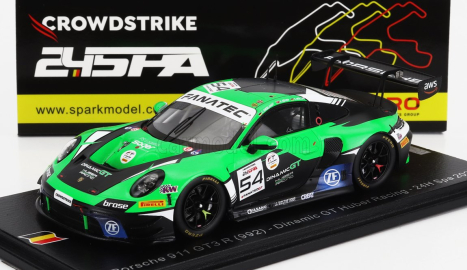 Spark-model Porsche 911 992 Gt3 R Team Huber Racing N 54 24h Spa 2023 A.guven - S.muller - C.engelhart 1:43 Zelená Černá