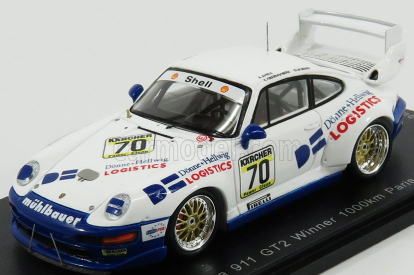 Spark-model Porsche 911 993 Gt2 N 70 1000km Paris 1995 P.oberdorfer - D.hubner 1:43 Bílá Modrá