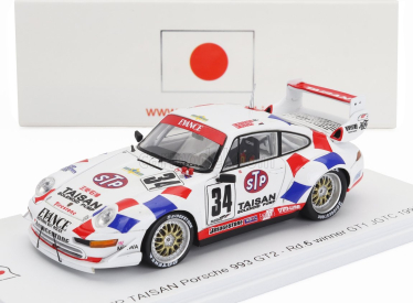Spark-model Porsche 911 993 Gt2 Team Stp Taisan N 34 Winner Round 6 Gt1 Jgtc 1995 Taugio Matsuda - Keiichi Suzuki 1:43 Bílá Modrá Červená