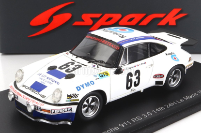 Spark-model Porsche 911 Rsr 3.0 F6 Team J.c.lagniez N 63 24h Le Mans 1974 J.c.lagniez - G.meo 1:43 Bílá
