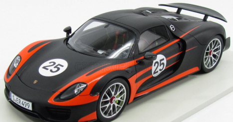 Spark-model Porsche 918 Spider N 25 Weissach Package 2013 1:18 Matná Černá Oranžová