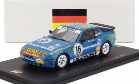 Spark-model Porsche 944 Turbo N 16 Cup Champion Germany 1988 Roland Asch 1:43 Blue