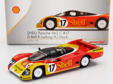 Spark-model Porsche 962c 2.8l Team Porsche Ag N 17 2nd 24h Le Mans 1988 Klaus Ludwing - Hans Joachim Stuck - Derek Bell 1:64 Červená Žlutá Bílá