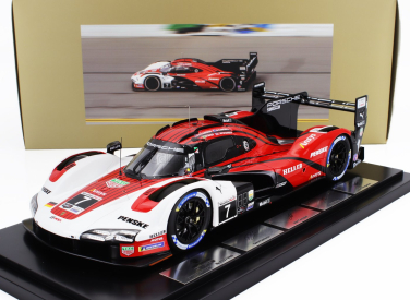 Spark-model Porsche 963 9rd 4.6l Turbo V8 Team Porsche Penske Motorsport N 7 Winner 24h Daytona 2024 Matt Campbell - Dane Cameron - Felipe Nasr - Josef Newgarden - Con Vetrina - With Showcase 1:18 Červená Bílá Černá