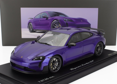 Spark-model Porsche Taycan Turbo Gt (j1.2) Weissach Package 2024 - Con Vetrina - With Showcase 1:18 Purple Sky Met