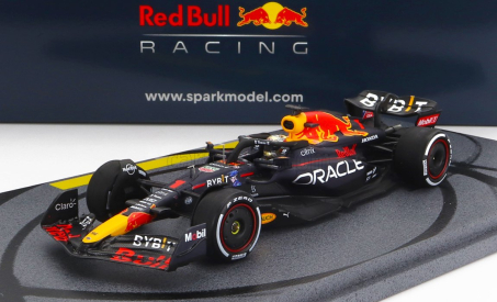 Spark-model Red bull F1  Rb18 Team Oracle Red Bull Racing N 1 Winner Abu Dhabi World Champion 2022 Max Verstappen 1:43 Matná Modrá Žlutá Červená