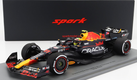 Spark-model Red bull F1  Rb19 Team Oracle Red Bull Racing N 11 Winner Azerbaijan Gp 2023 Sergio Perez 1:18 Matt Blue