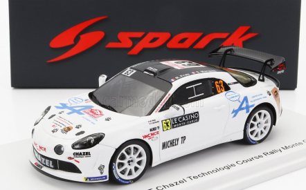 Spark-model Renault Alpine A110 Rally Rgt Team Chazel Technologie Course N 63 Rally Montecarlo 2023 R.frau - S.marquez 1:43 Bílá