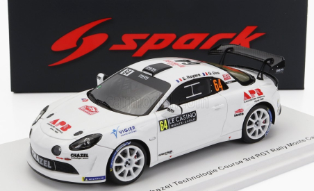 Spark-model Renault Alpine A110 Rally Rgt Team Chazel Technologie Course N 64 3rd Rgt Rally Montecarlo 2023 E.royere - G.dini 1:43 Bílá