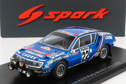 Spark-model Renault Alpine A310 N 22 Rally Montecarlo 1976 J.henry - M.gelin 1:43 Modrá Met Černá