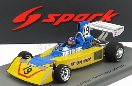 Spark-model Surtees F1  Ts16 N 19 British Gp 1975 D.morgan 1:43 Žlutá Modrá