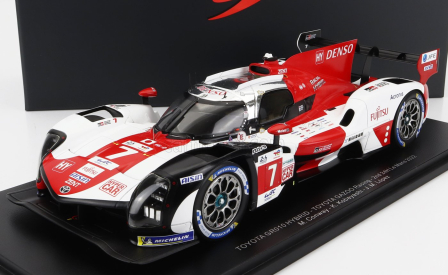Spark-model Toyota Gr010 3.5l Turbo Hybrid V6 Team Toyota Gazoo Racing N 7 2nd 24h Le Mans 2022 M.conway - K.kobayashi - J.m.lopez - Con Vetrina - With Showcase 1:18 Bílá Červená Šedá