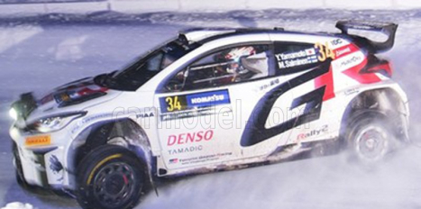 Spark-model Toyota Yaris Gr Rally2 Team Toyota Gazoo Racing (night Version) N 34 Rc2 Rally Sweden 2024 Yuki Yamamoto - Marko Salminen 1:43 Bílá