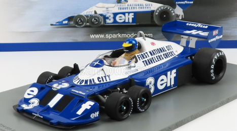 Spark-model Tyrrell F1  P34 Elf N 3 6th Italian Gp Monza 1977 R.peterson 1:18 Modrá Bílá