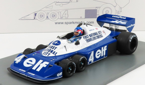 Spark-model Tyrrell F1  P34 Elf N 4 3rd South African Gp 1977 P.depailler 1:18 Modrá Bílá