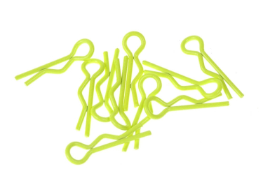 Sponky pro karoserie pro 1/10 - fluorescentní žlutá, malé (10ks.)