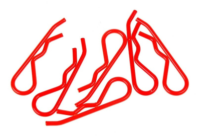Sponky pro karoserie pro 1/8 - fluorescentní červená (6ks.)