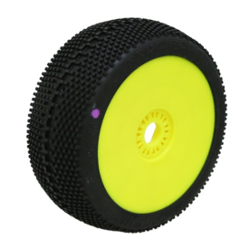 SQUARE IMPACT (supersoft/fialová směs) 1:8 Buggy gumy nalep. na žlutých disk. (2ks.)