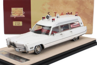 Stamp-models Cadillac Miller Meteor Ambulance 1968 1:43 Bílá