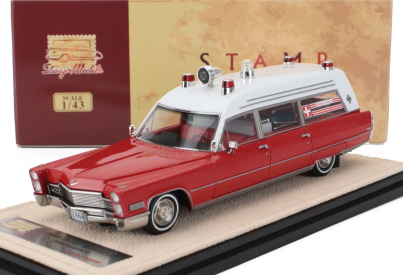 Stamp-models Cadillac Miller Meteor Ambulance 1968 1:43 Červená Bílá