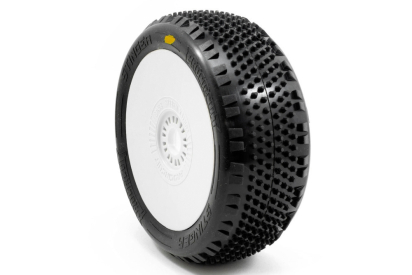 STINGER V4 BUGGY A2 (SOFT) nalepené pneumatiky, bílé disky, 2 ks.