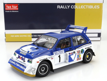 Sun-star Austin Mg Metro 6r4 N 1 Winner Rally Manx International 1986 T.pond - R.arthur 1:18 Modrá Bílá