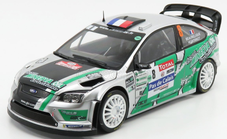 Sun-star Ford england Focus Rs Wrc08 N 8 Rally Du Touquet 2012 J.c.beaubelique - Higonnot 1:18 Stříbrná Zelená