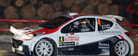 Sun-star Peugeot 207 S2000 N 4 Winner Rally Montecarlo 2011 Bryan Bouffier - Xavier Panseri 1:18 Bílá Červená