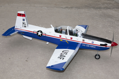 RC letadlo T-6A Texan II 1,6m (Zatahovací podvozek), modrá/bílá