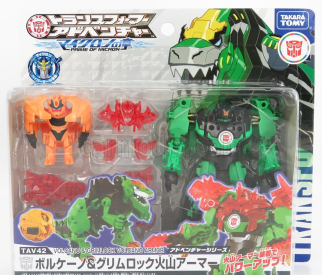 Takara-tomy Takara-tomy Transformers Volcano Grimlock Cm. 12.0 1:64 Zelená Černá Oranžová