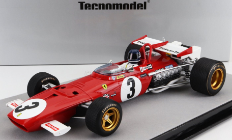 Tecnomodel Ferrari F1  312b N 3 Winner Mexico Gp  (with Pilot Figure) 1970 Jacky Ickx 1:18 Červená Bílá