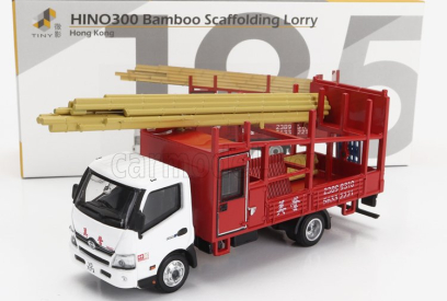 Tiny toys Hino 195 Bamboo Scaffolding Lorry Truck 2010 1:64 Bílá Červená